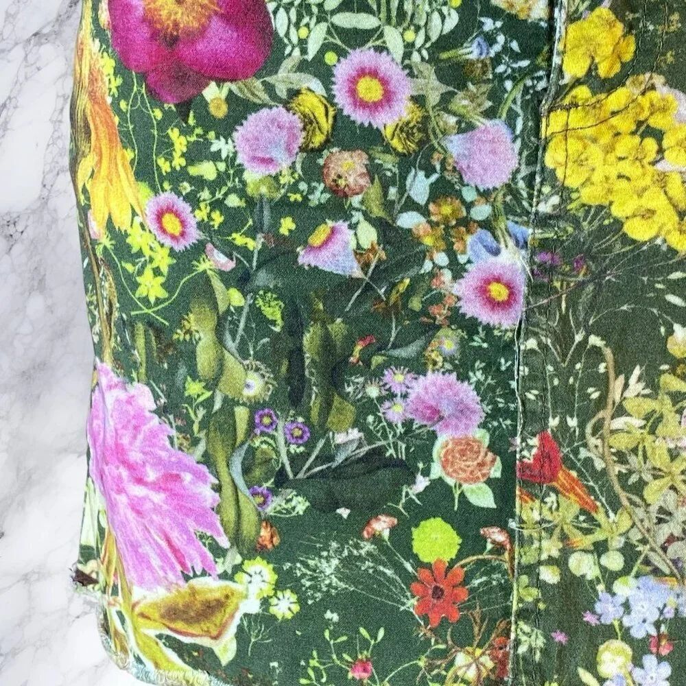 Carina Duek Endless Paradis Floral Print Denim Skirt